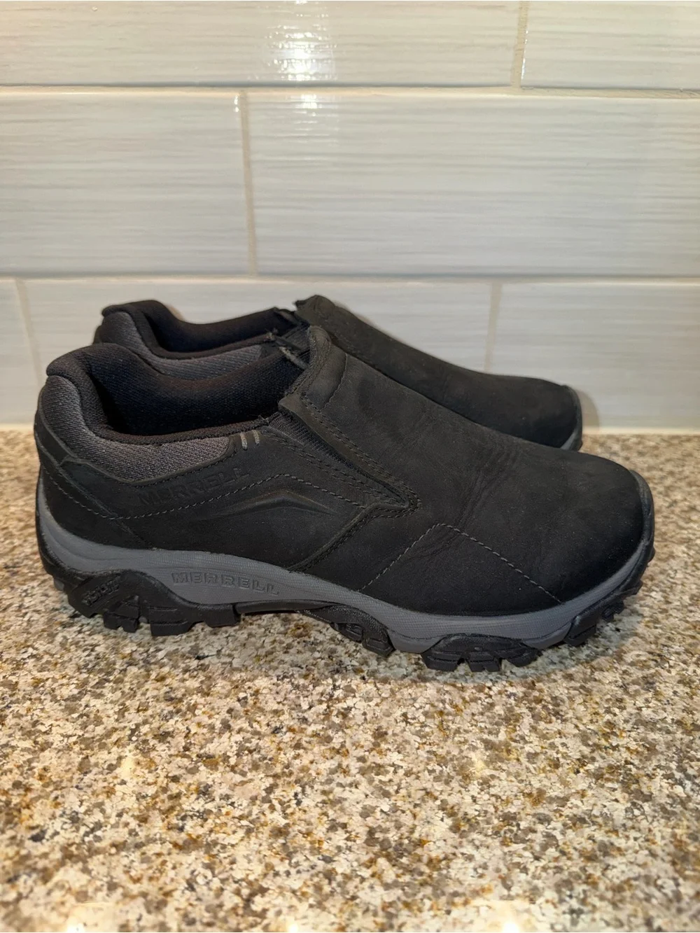 Merrell Men's Black and Gray Slip-On Hiking Shoes